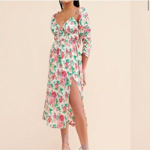 For Love and Lemons Becca Floral Midi Dress